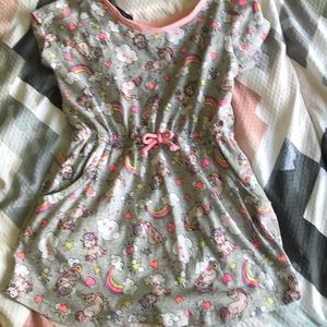 Unicorn kids dress with pockets